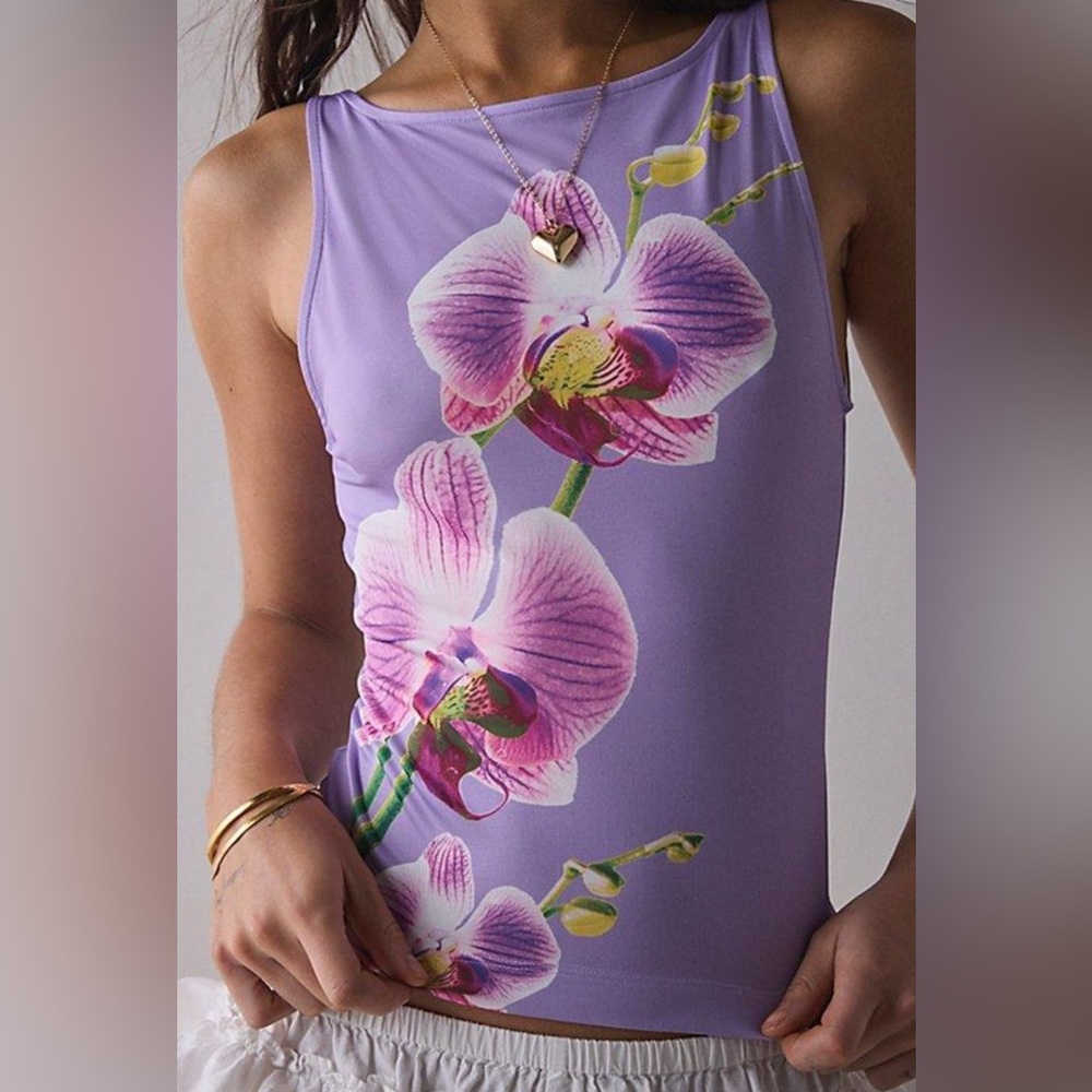 Urban Outfitters Purple Floral Tank Top